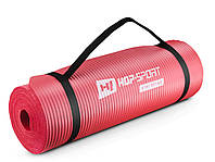 Мат для фітнесу та йоги Hop-Sport HS-N015GM 1,5см червоний l