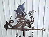 Флюгер Дракон, флюгер на дах з металу 2 мм., фото 3