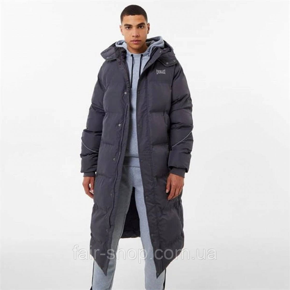 Longline grey puffer coat sale