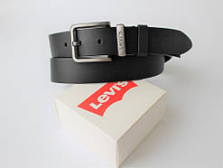 Чоловічий шкіряний ремінь Levis black