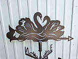 Флюгер Лебеді, флюгер на дах з металу 2 мм., фото 3