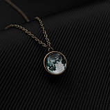 Кулон "Місяць" комбінована скло, метал, фото 2