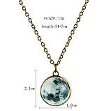 Кулон "Місяць" комбінована скло, метал, фото 3