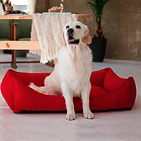 Прочный и удобный лежак для собак и котов Sweet Dreams Red рогожка XXS - 50x40x18см.