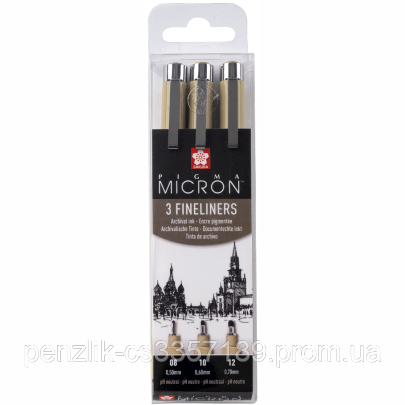 3 Sakura Pigma Micron Pens 01 (0.25mm) BROWN 84511318373
