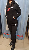 Жіночий чорний костюм Puma на змійці.  Турецький фліс.