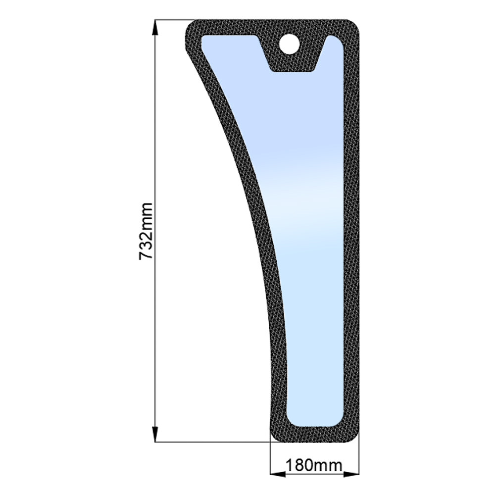 Стекло переднее нижнее левое h=732, L=180 JM804, фото 1