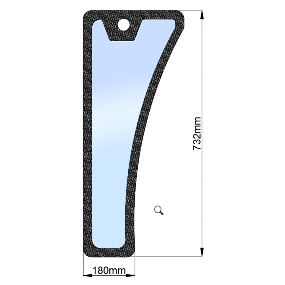 Стекло переднее нижнее правое h=732, L=180 JM804, фото 1