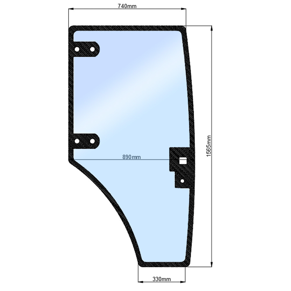 Стекло двери правой JM 804 (h=1565, L=760х830х350), фото 1