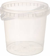 Ведро пластиковое круглое с пластиковой ручкой (пищевой пластик) 1 л прозрачный
