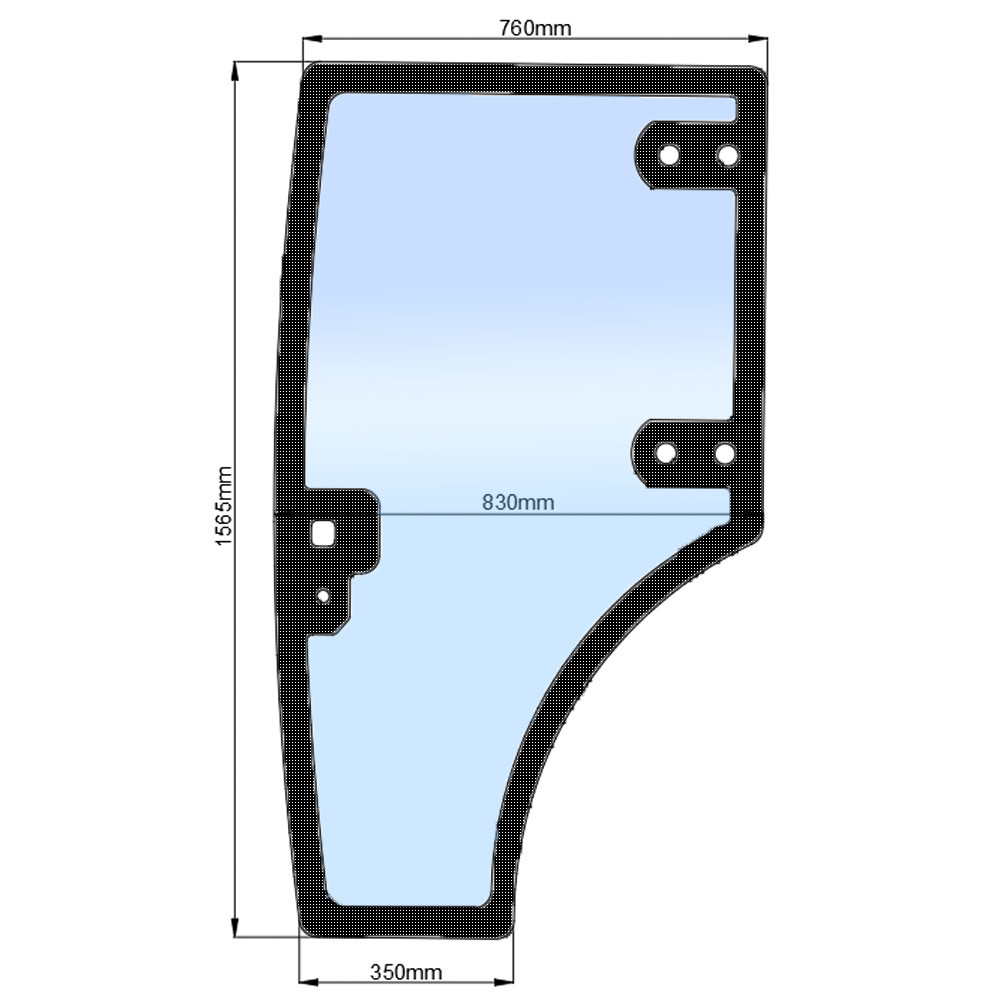 Стекло двери левой JM 804 (h=1567, L=760х830х350), фото 1