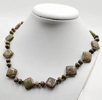 Буси Ромб Яшма Унакит 16х16 мм 45 см