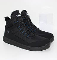 Зимние мужские ботинки дутики на шнурках черные