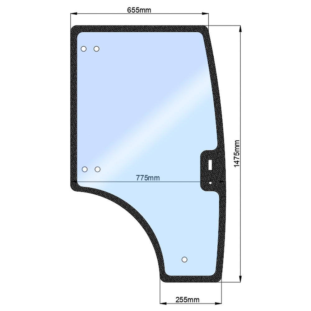 Скло двері правої Dongfeng h 1475, L 225×775×655 DF244DHXC, фото 1