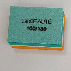 Баф Lilly Beaute 100/180, прямокутний, упаковка 50 шт, Помаранчевий із зеленим