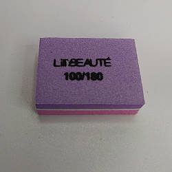 Баф Lilly Beaute 100/180, прямокутний, упаковка 50 шт, Фіолетовий з рожевим