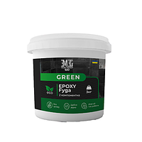 Эпоксидная затирка (фуга) для плитки Green Epoxy Fyga 3кг (легко смывается, мелкое зерно) Чорний RAL 9011