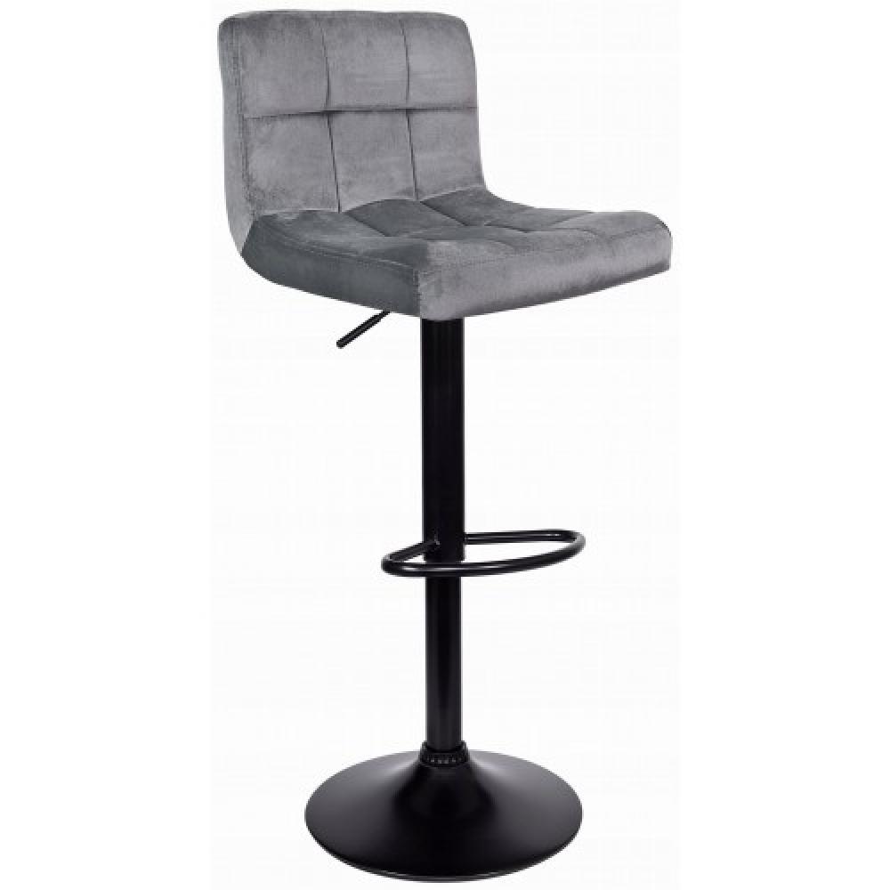 Барний стілець, крісло зі спинкою Bonro B-0106 велюр сірий для дому, офісу, барної стійки, кухні, комп'ютерне