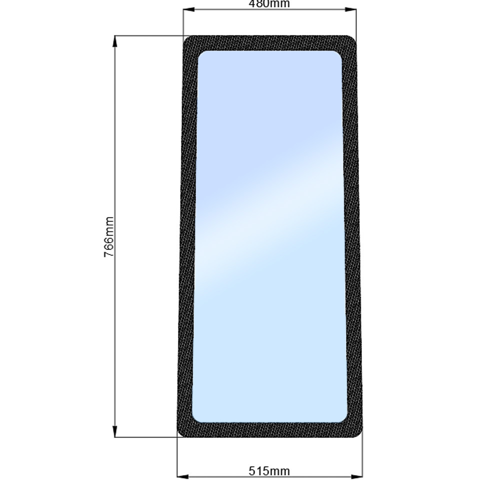 Стекло боковое заднее левое JM 804 (h=766, L=515х480), фото 1