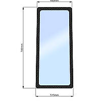 Стекло боковое заднее левое  JM 804 (h=766, L=515х480)