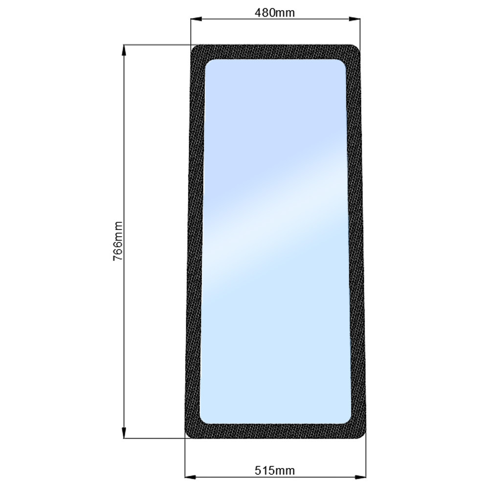 Стекло заднее боковое правое JM 804 (h=766, L=515х480), фото 1