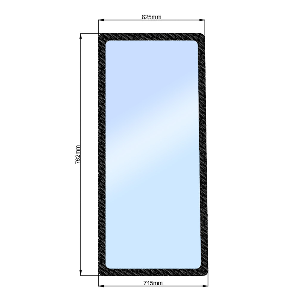 Стекло боковое левое (нов.) JM804 (h=762, L=625х715), фото 1