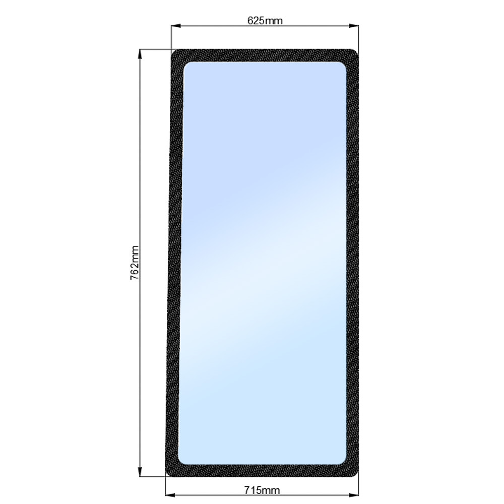 Стекло боковое правое (нов.)  JM 804 (h=762, L=625х715), фото 1