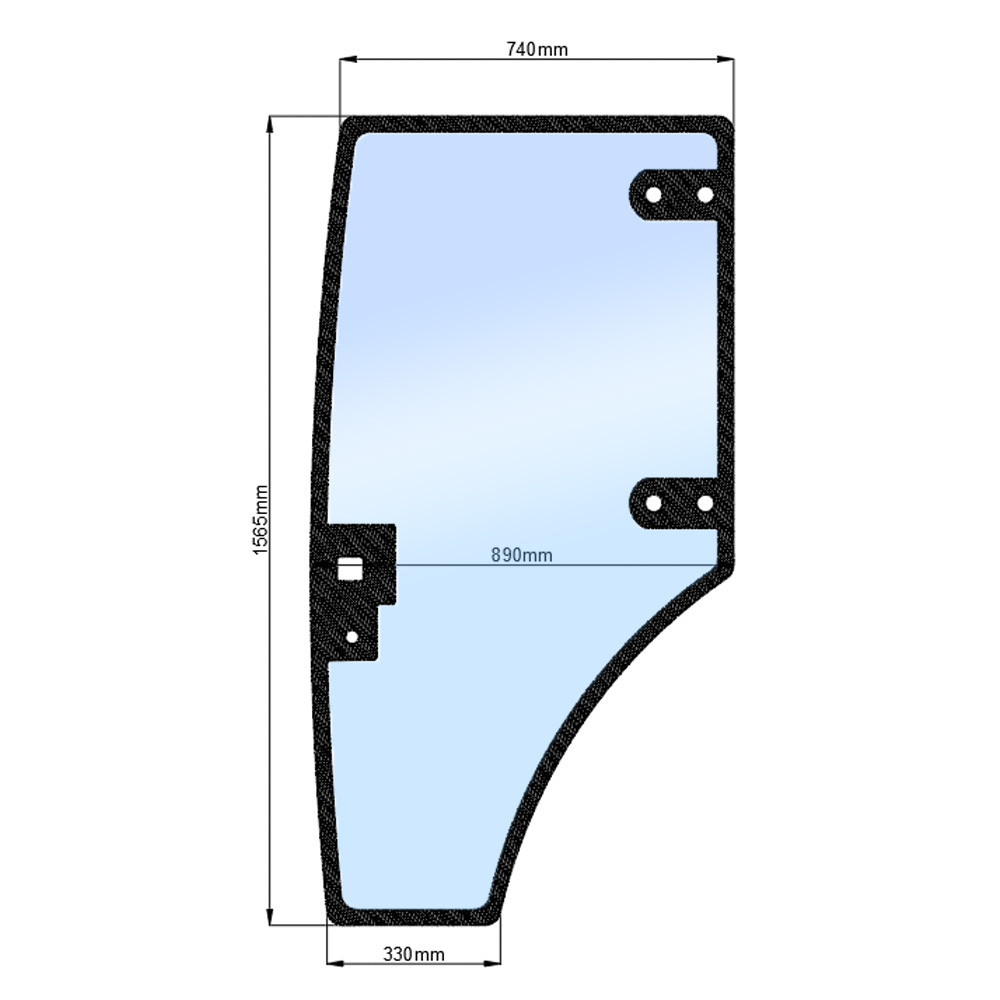 Стекло двери левой JM804 (нов.) (h=1565, L=740х890х330), фото 1