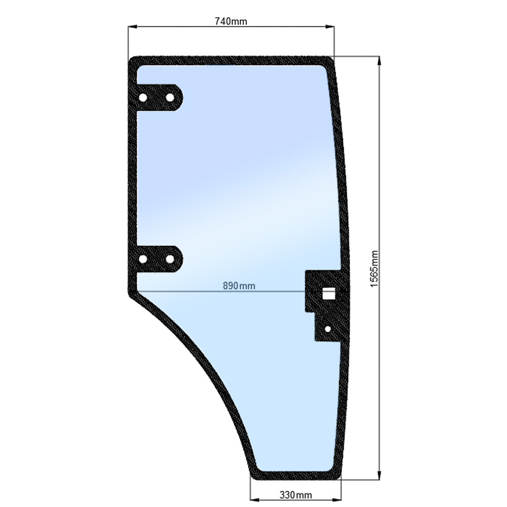 Стекло двери правой JM 804 (нов.) (h=1565, L=740х890х330), фото 1