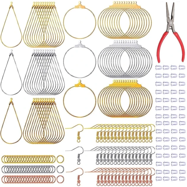 Набір фурнітури, аксесуарів та заготовок для виготовлення сережок та DIY прикрас: 281 шт