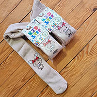 Махрові колготи для дівчинки «Зайчик», зріст 104-110, колір бежевий