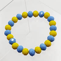 Браслет Стекло Жовто-Блакитний 10х8 мм Рондель с Огранкой