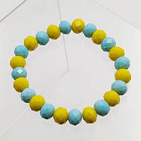 Браслет Стекло Жовто М'ятний 10х8 мм Рондель с Огранкой