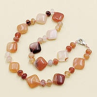 Буси Ромб Сердолик 16х16 мм 45 см