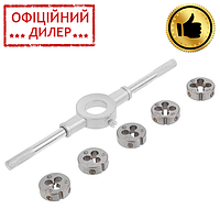 Набор плашек с держателем 6 ед. (M4, M5, M6, M8, M10) INTERTOOL SD-8019 YLP YLP