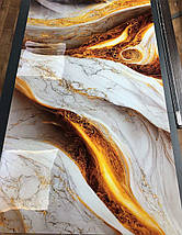 Покриття для столу, м'яке скло з фотодруком, мармур із золотом 60 х 100 см (1,2 мм), фото 3