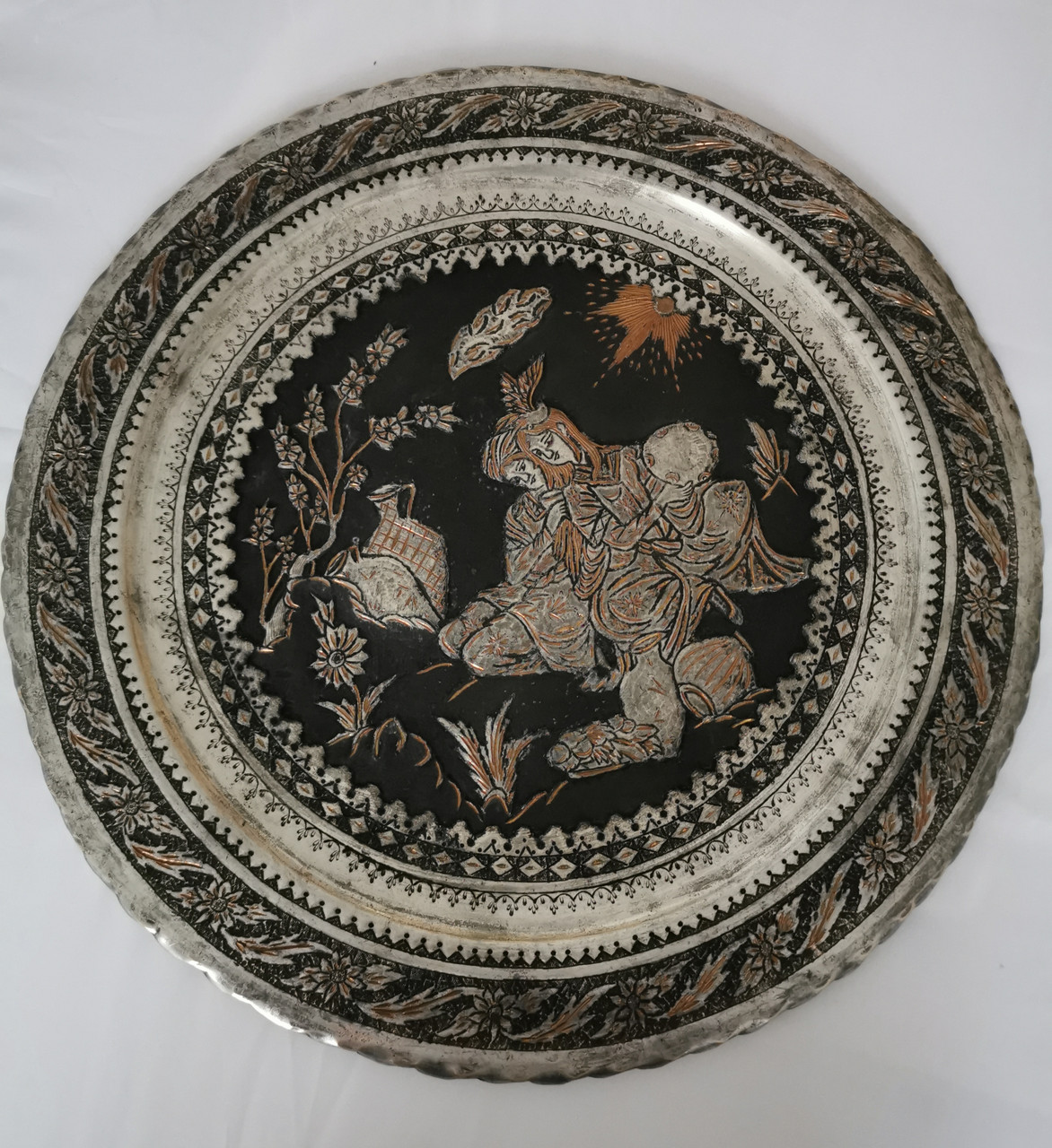 Велика олов'яна тарілка/панно/піднос Любов, фото 1