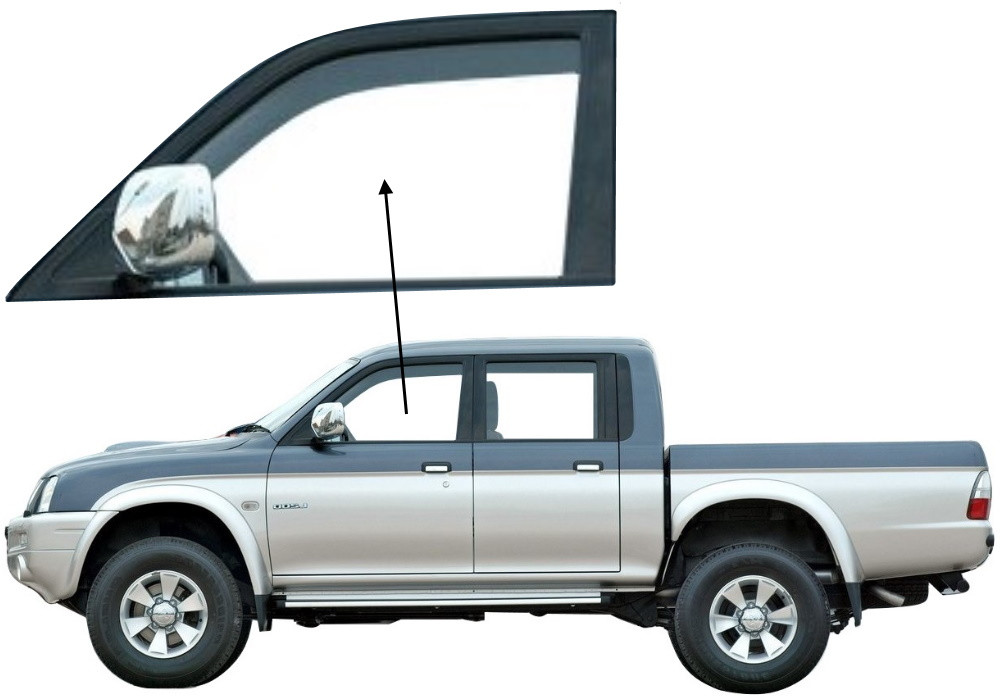 Бічне скло Mitsubishi L200 1996-2006 передніх дверей ліве, фото 1