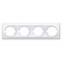Рамка для розеток, переключателей на 4 прибора, цвет белый OneKeyElectro (серия Florence) арт.1Е52401300
