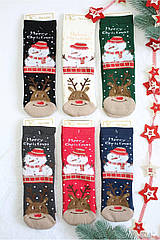 ОПТОМ Шкарпетки махрові зі сніговиками для дівчинки р.35-40 (24-26(38-40) см.)  Pier Lone 8681788586485