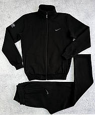 Теплий чоловічий спортивний костюм Nike без капюшона, чоловічий спортивний костюм Найк зимовий із прямими штанами, фото 5
