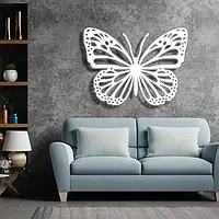Панно 3D декоративне з об'ємом 15 мм для стін, Метелик 44 х 60 см біле