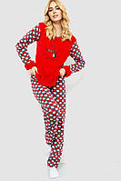 Пижама женская махра, цвет красный, 214R0162