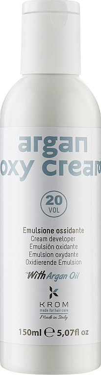 Окислювальна емульсія з олією аргани KROM ARGAN OXY CREAM 20 vol 6% 150 мл (Оригінал)