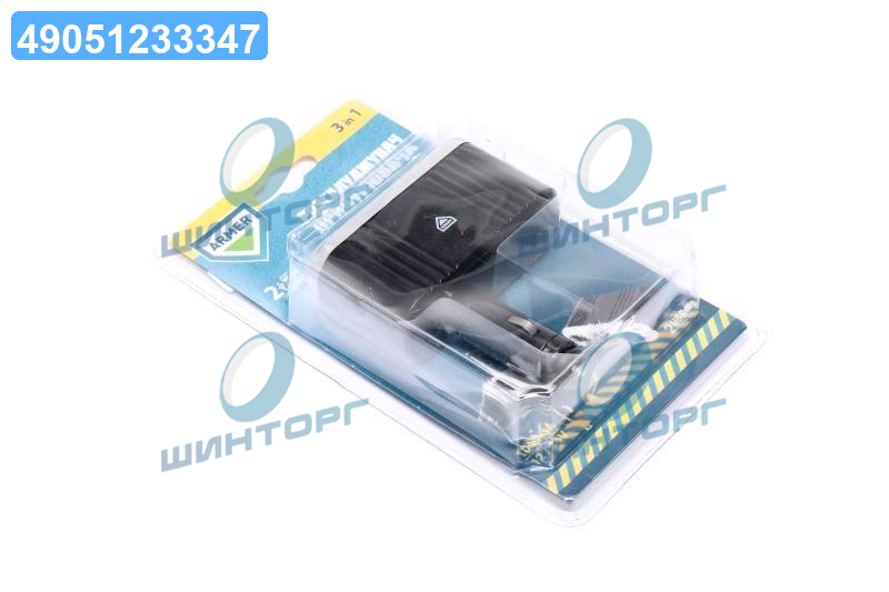 Розгалужувач прикурювача, 3в1, 2 USB, 1000mA, 12 / 24V  ARM-RP01 UA60