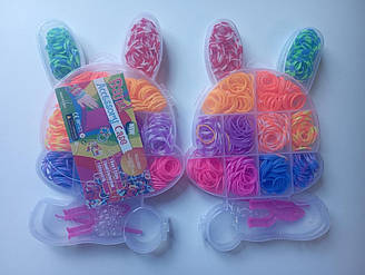 Набір резинок для плетіння, Зайчик  12 кольорів