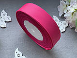 Лента репсова 2,5 см, 25 ярд оптом яскраво-рожевого кольору (Барбі) рулоном, фото 2