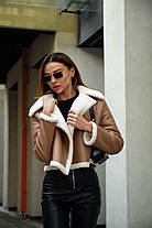 Актуальна демісезонна жіноча укорочена дублянка Gs2537, фото 5