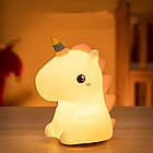 Дитячий нічник світильник "Єдиноріг" сенсорний LED c WOW ефектом USB-зарядка, пульт, фото 4