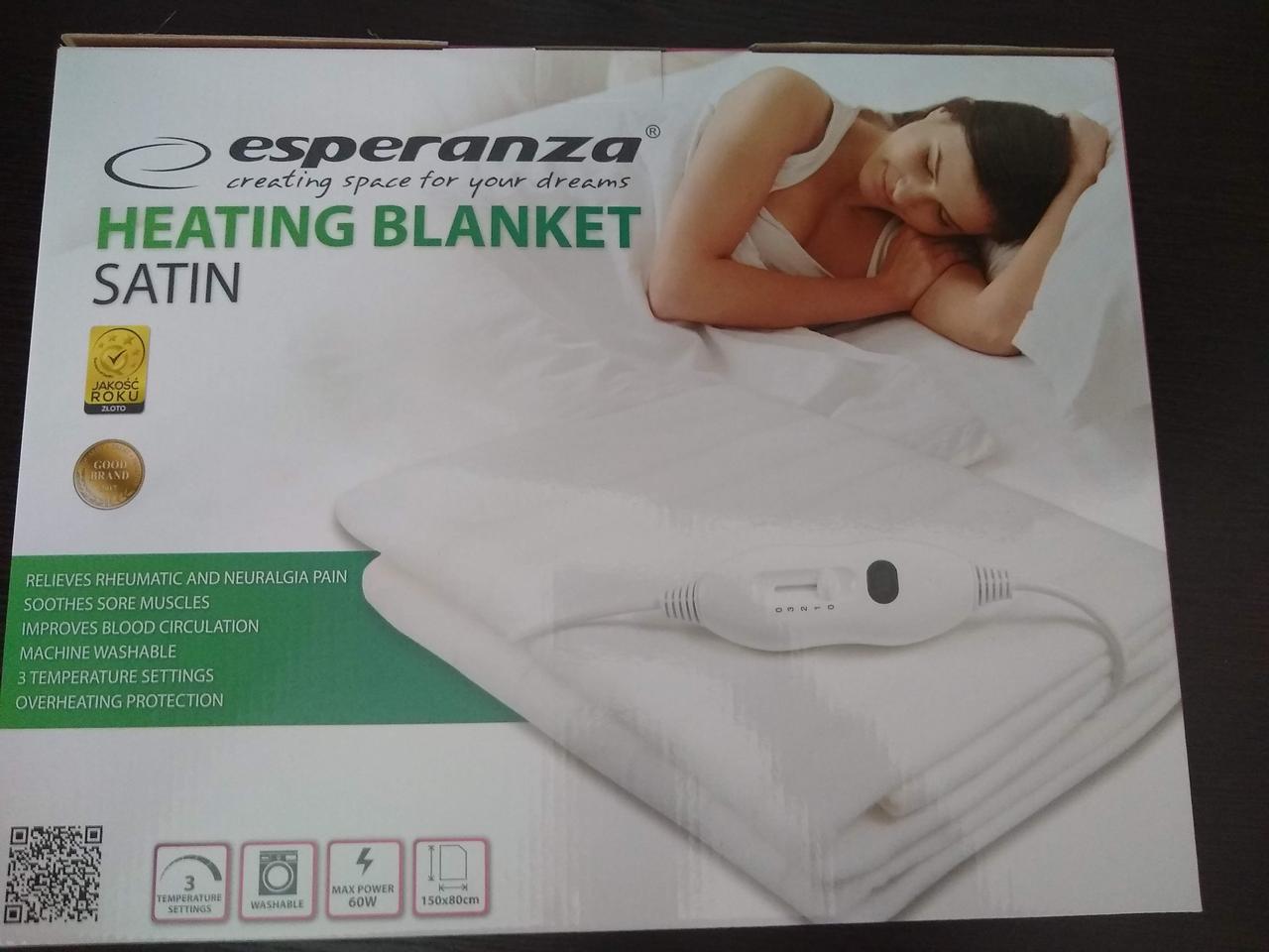 Електроковдра Esperanza EHB002 white Satin 150 х 80 cm Польща, фото 1
